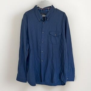 Porter Ash NWT Cotton Cashmere Button Front Shirt XL Collared Navy Blue Soft